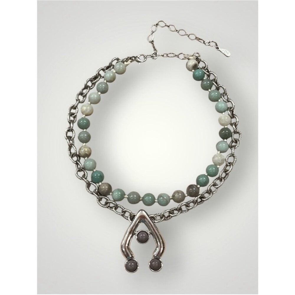 Free People Ariana Ost Think I’m Dreaming Necklace in Light Green NWT